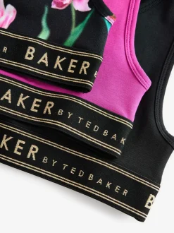 Alle Ondergoed|Baker by Ted Baker - set van 3 crop tops Bessenrood/zwart
