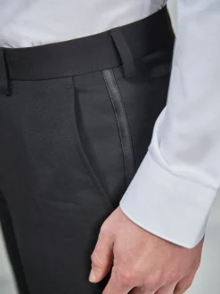 Smokings En Feestkleding|Next - Normale Pasvorm - Pantalon in smokingstijl Biesdetail