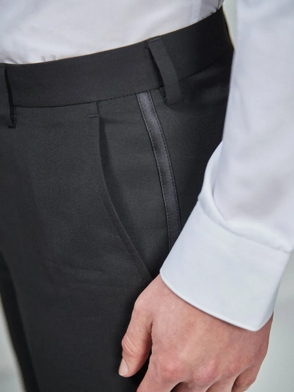 Smokings En Feestkleding|Next - Normale Pasvorm - Pantalon in smokingstijl Biesdetail