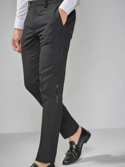 Smokings En Feestkleding|Next - Strakke Pasvorm - Pantalon in smokingstijl Biesdetail