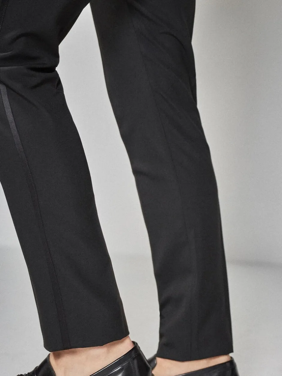 Smokings En Feestkleding|Next - Strakke Pasvorm - Pantalon in smokingstijl Biesdetail