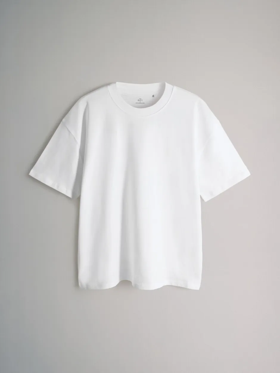 Loungewear|The Set - 4 Pack Short Sleeve Cotton T-Shirts Black Grey White