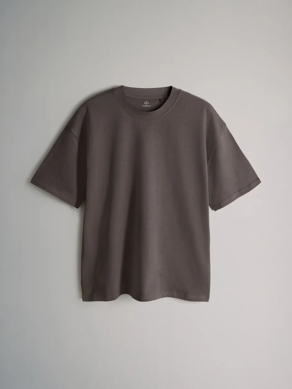 Loungewear|The Set - 4 Pack Short Sleeve Cotton T-Shirts Black Grey White