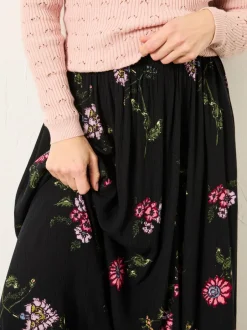 Rokken*Fat Face - FatFace midirok Black Spring Floral