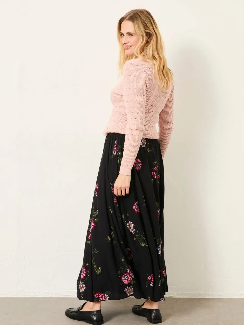 Rokken*Fat Face - FatFace midirok Black Spring Floral