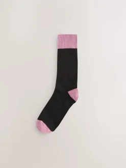 Sokken|Sokken*Next Black Striped - Verpakking van 7 - Herensokken met hoog katoengehalte