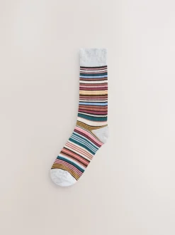 Sokken|Sokken*Next Black Striped - Verpakking van 7 - Herensokken met hoog katoengehalte
