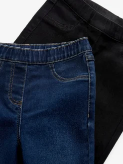 Jeans|Next - Set van 2 jeggings met elastische taille (3-16 jr) Black/Dark Denim
