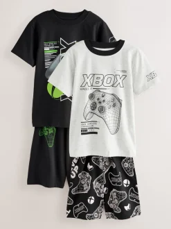 Pyjama's|Nachtkleding En Pyjama's*Next Black/Grey Xbox - License Short Pyjamas 2 Pack (5-16yrs)