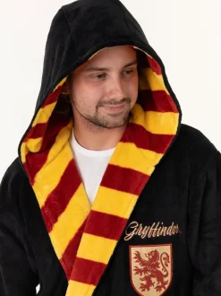 Kamerjassen En Badjassen*Vanilla Underground - Harry Potter Hooded Bathrobe Dressing Gown Black/Red Gryffindor