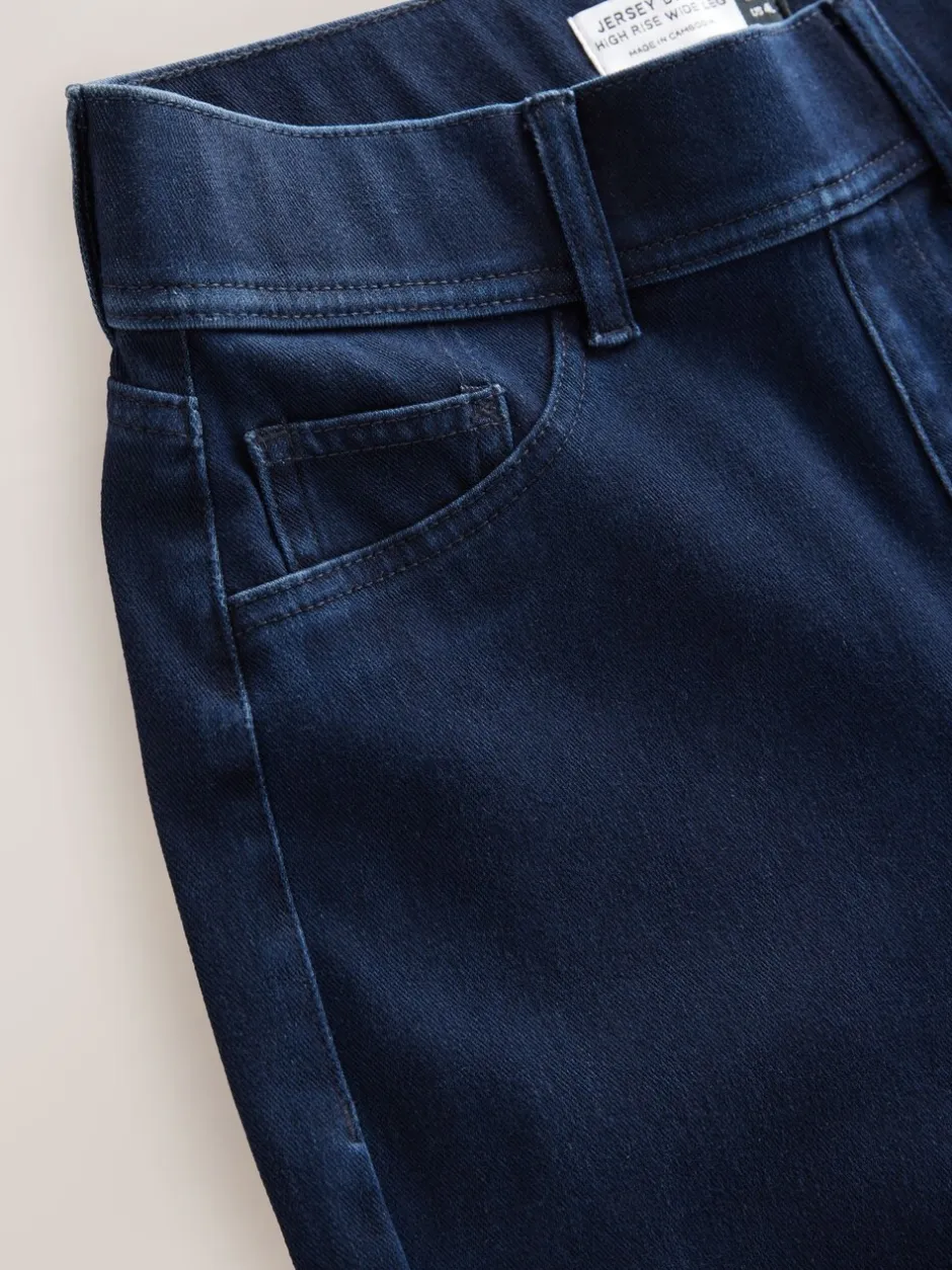 Jeans|Next - Jersey denim broek met wijde pijpen 2 set Black/Rinse Blue