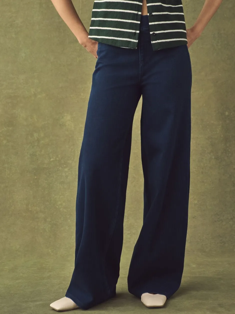 Jeans|Next - Jersey denim broek met wijde pijpen 2 set Black/Rinse Blue