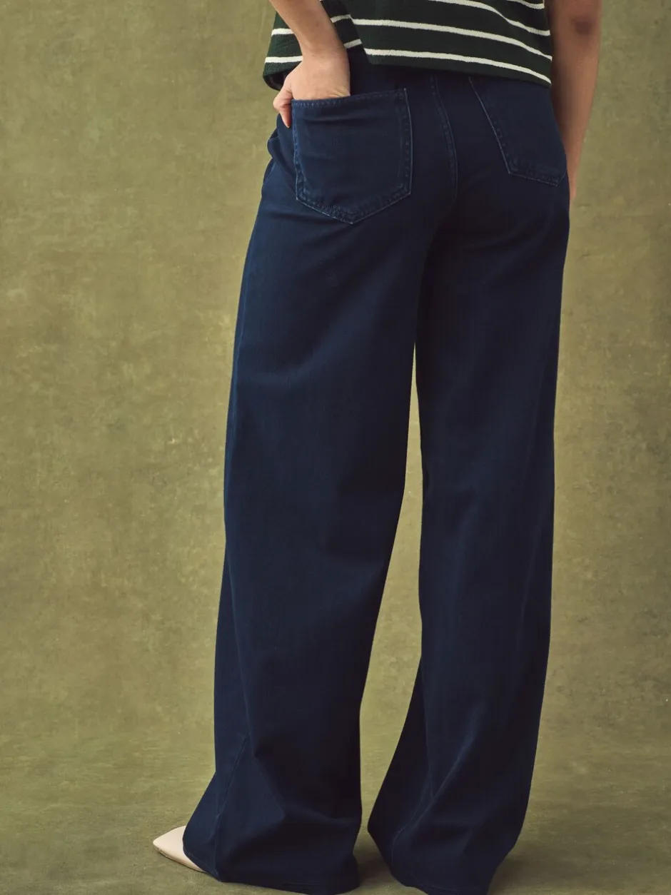 Jeans|Next - Jersey denim broek met wijde pijpen 2 set Black/Rinse Blue