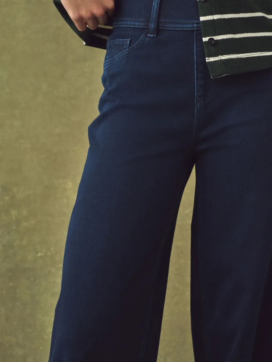 Jeans|Next - Jersey denim broek met wijde pijpen 2 set Black/Rinse Blue
