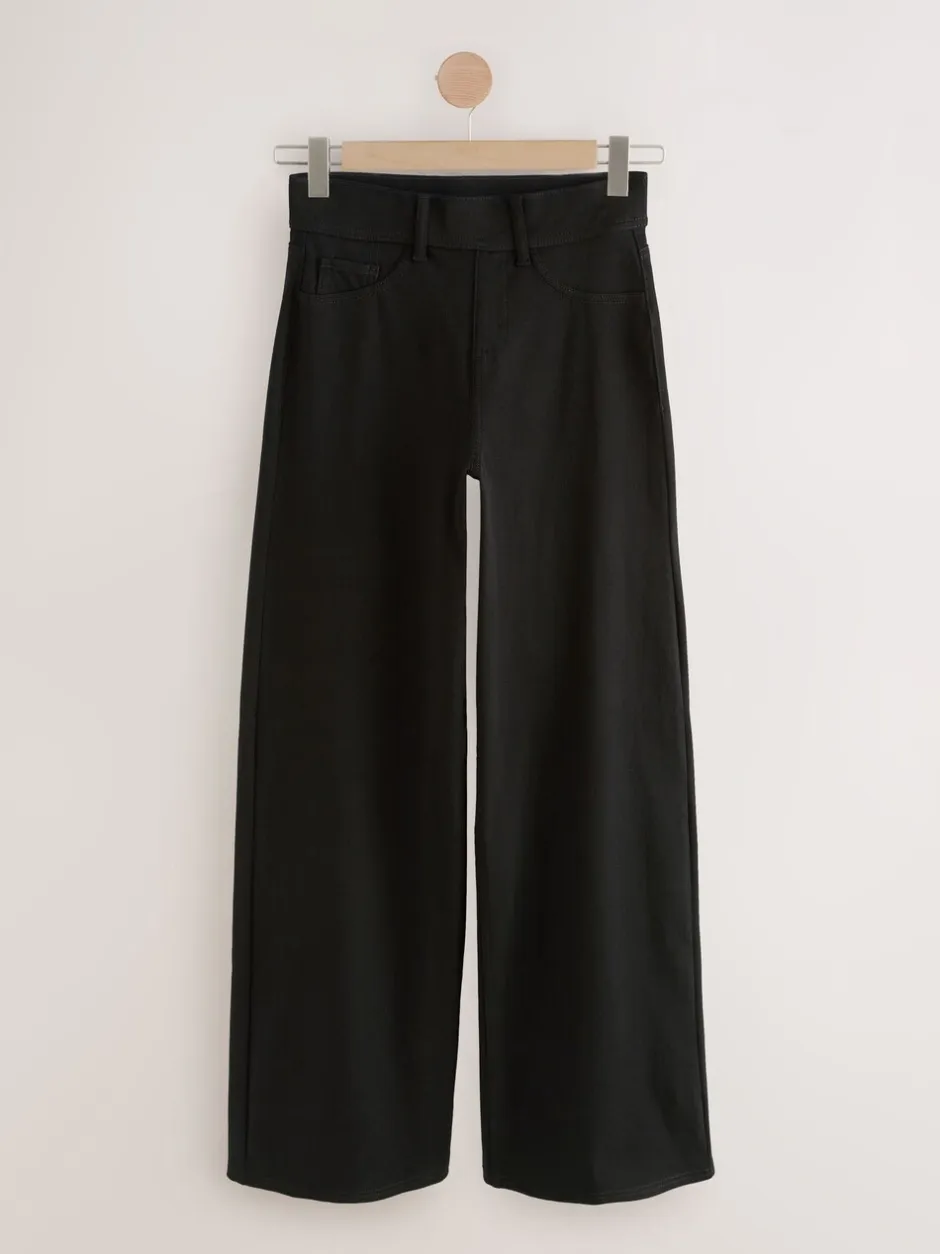 Jeans|Next - Jersey denim broek met wijde pijpen 2 set Black/Rinse Blue