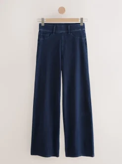 Jeans|Next - Jersey denim broek met wijde pijpen 2 set Black/Rinse Blue