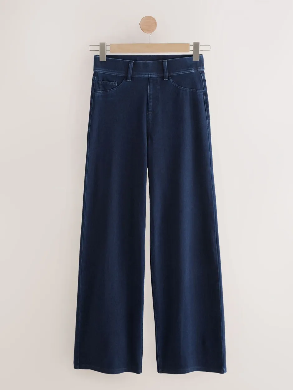 Jeans|Next - Jersey denim broek met wijde pijpen 2 set Black/Rinse Blue