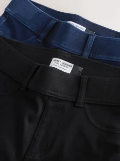Leggings En Joggingbroeken*Next - Set van 2 lange jersey denim leggings Black/Rinse Blue