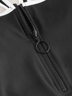 Badkleding|Next - Badpak met buikcorrectie en ritssluiting Black/White Contrast