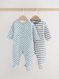 Babypakjes En Babypyjama's*Next Blauw - 2 Doorgestikte babypyjama's
