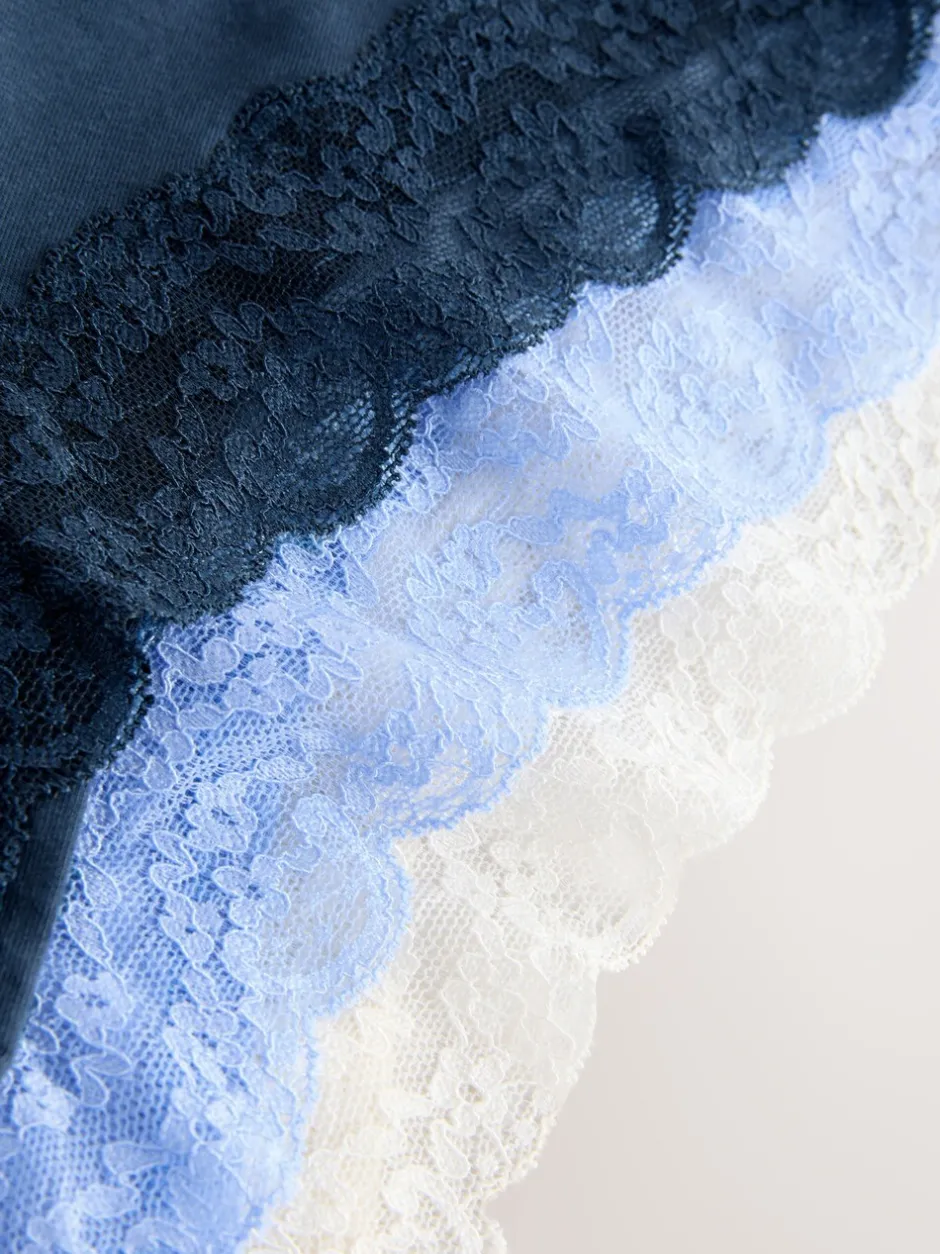 Onderbroeken*Next - 7 Katoenen slipjes met kant Blauw