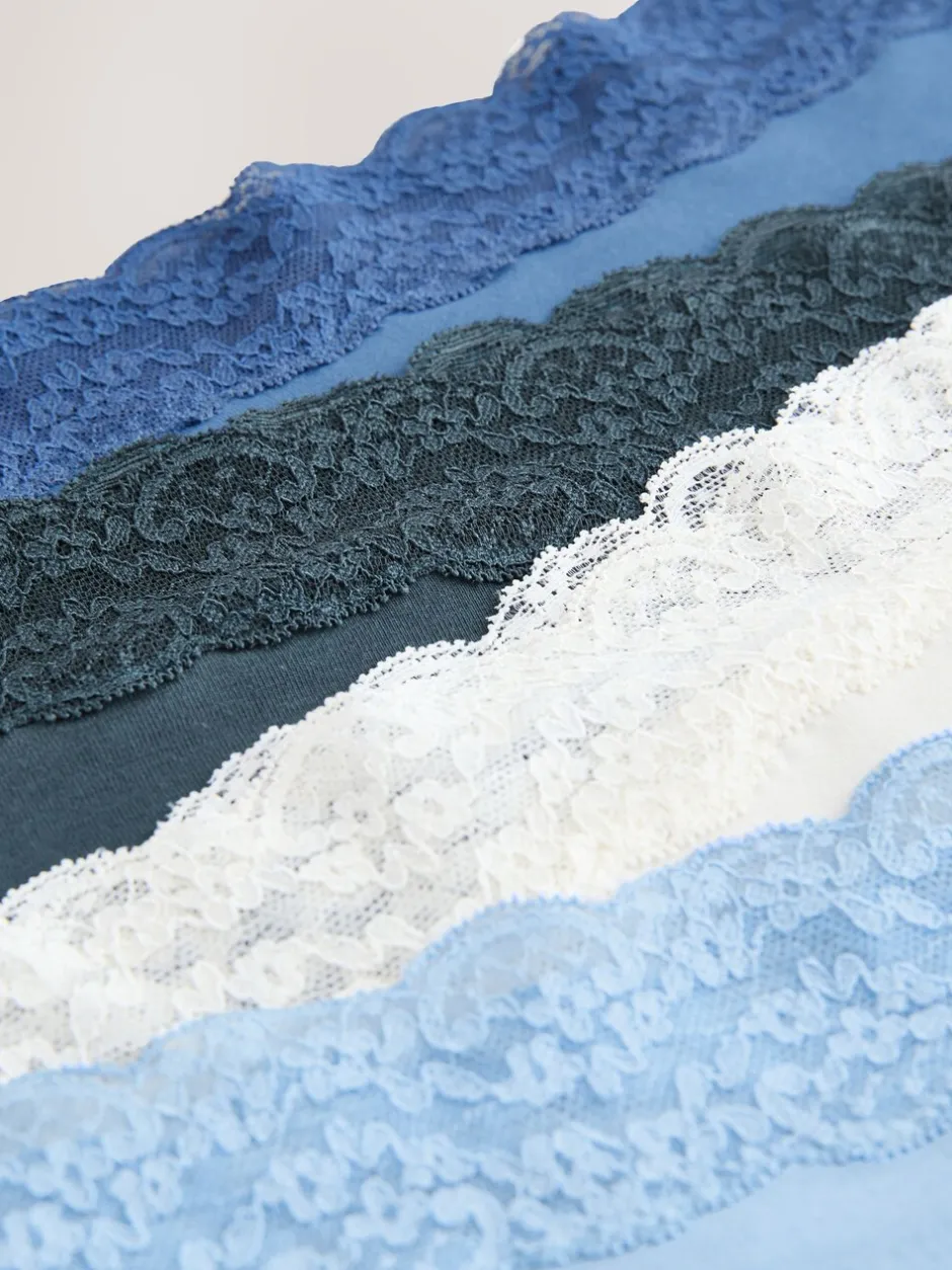 Onderbroeken*Next Blauw - 7 Katoenen slipjes met kant