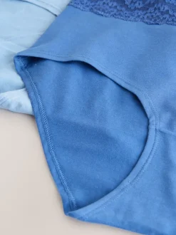 Onderbroeken*Next Blauw - 7 Katoenen slipjes met kant