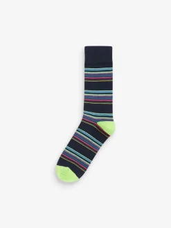 Sokken|Sokken*Next Blauw - 5 paar gestreepte sokken met patroon