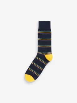 Sokken|Sokken*Next Blauw - 5 paar gestreepte sokken met patroon
