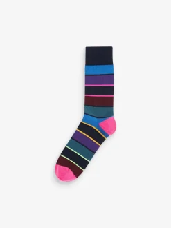 Sokken|Sokken*Next Blauw - 5 paar gestreepte sokken met patroon