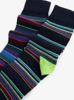 Sokken|Sokken*Next Blauw - 5 paar gestreepte sokken met patroon