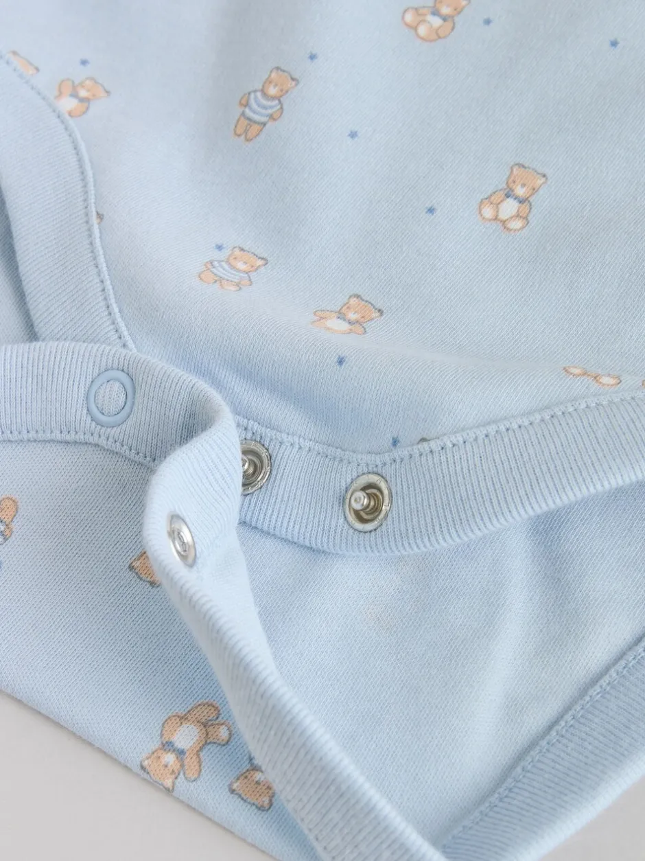 Rompertjes En Hemdjes|Rompertjes En Hemdjes|Next Blauw - 5 Pack Baby Bear Bodysuits