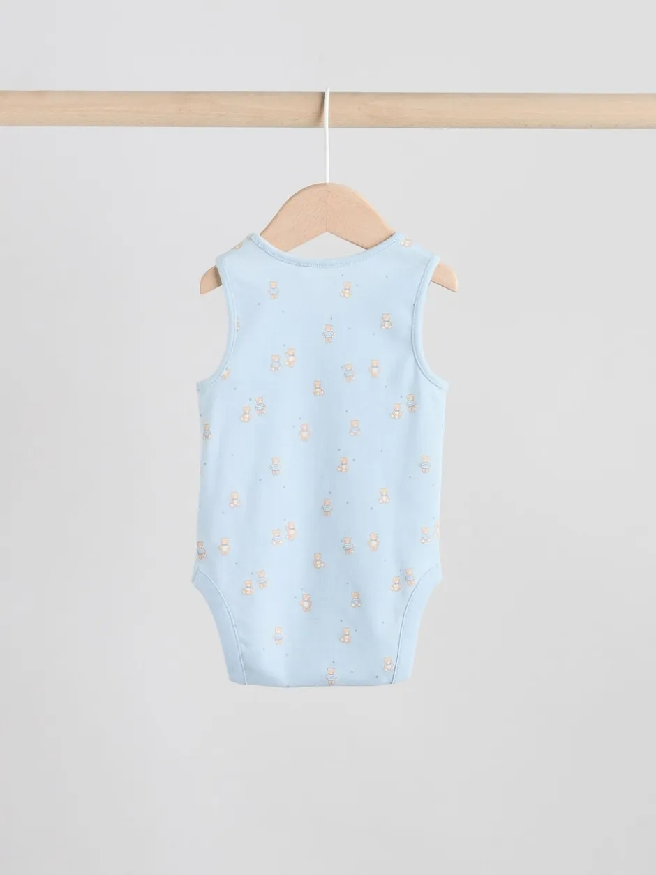 Rompertjes En Hemdjes|Rompertjes En Hemdjes|Next Blauw - 5 Pack Baby Bear Bodysuits