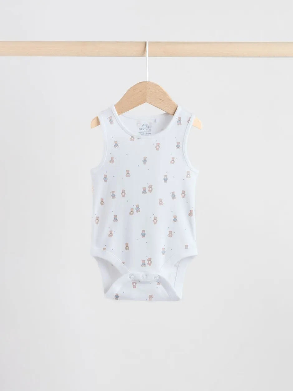 Rompertjes En Hemdjes|Rompertjes En Hemdjes|Next Blauw - 5 Pack Baby Bear Bodysuits