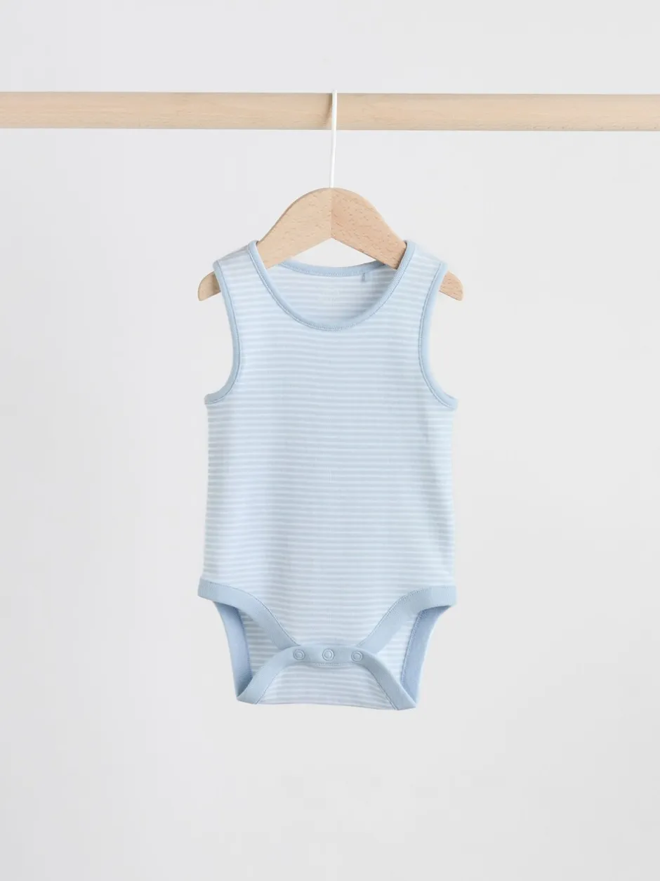 Rompertjes En Hemdjes|Rompertjes En Hemdjes|Next Blauw - 5 Pack Baby Bear Bodysuits