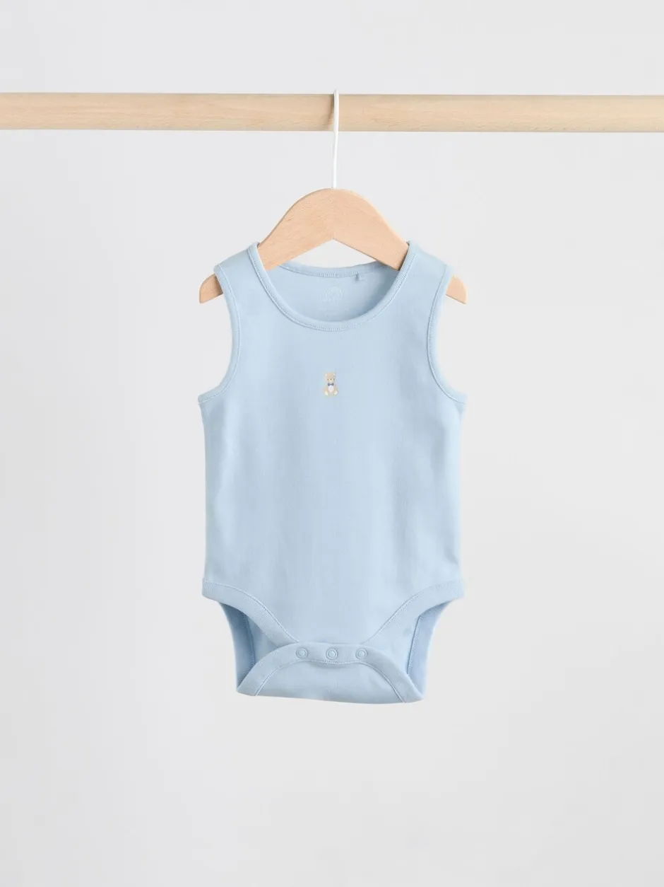 Rompertjes En Hemdjes|Rompertjes En Hemdjes|Next Blauw - 5 Pack Baby Bear Bodysuits