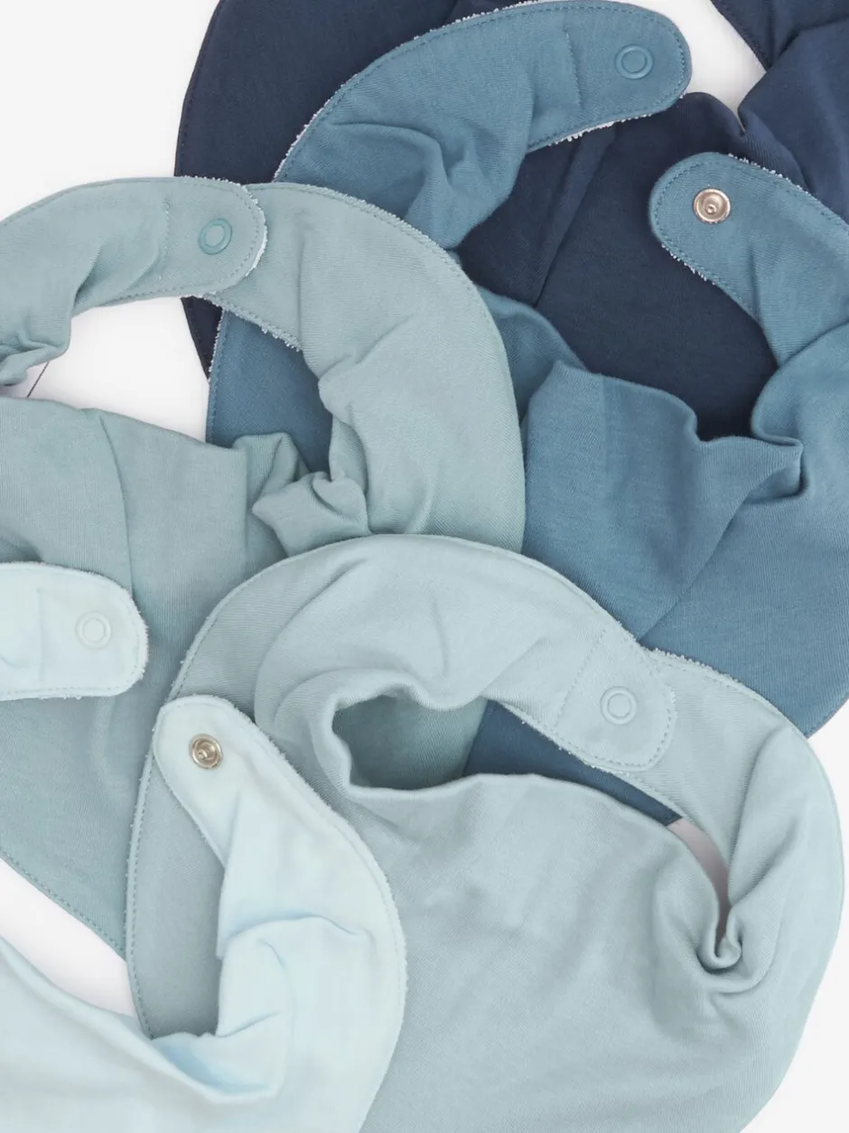 Slabbetjes|Next - 5 Pack Dribble Baby 100% Cotton Bibs Blauw