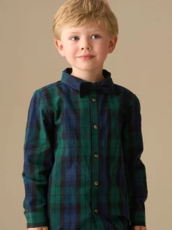 Shirts|Angel & Rocket - Camden Brushed Shirt With Bow Tie Blauw