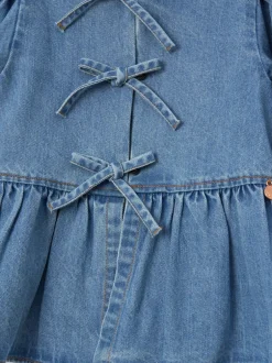 Overhemden En Blouses|Angel & Rocket - Ria Broderie Tie Front Peplum Blouse Blauw
