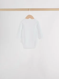 Rompertjes En Hemdjes|Rompertjes En Hemdjes|Next Blauw - Baby Elephant Long Sleeved Bodysuits 5 Pack