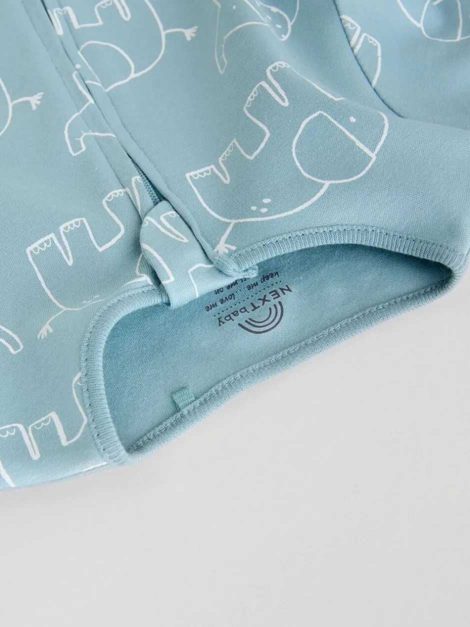 Multipacks|Babypakjes En Babypyjama's*Next Blauw - Baby Linear Elephant Sleepsuits 3 Pack (0-2yrs)