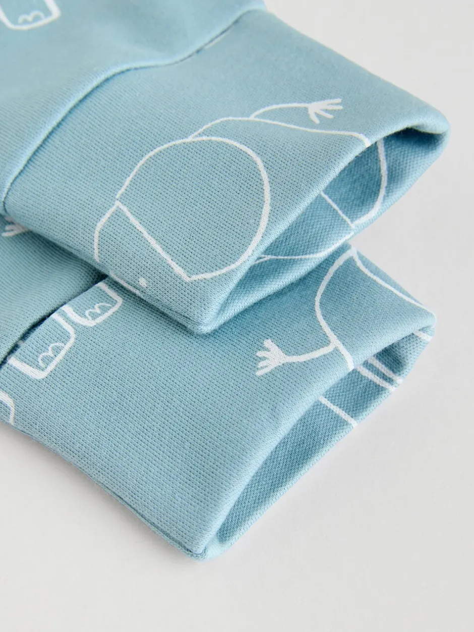 Multipacks|Babypakjes En Babypyjama's*Next Blauw - Baby Linear Elephant Sleepsuits 3 Pack (0-2yrs)