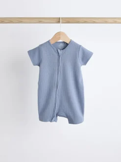 Babypakjes En Babypyjama's|Next Blauw - Babyrompertjes van 100% katoen met tweewegrits, 3 stuks (0-3jaar)
