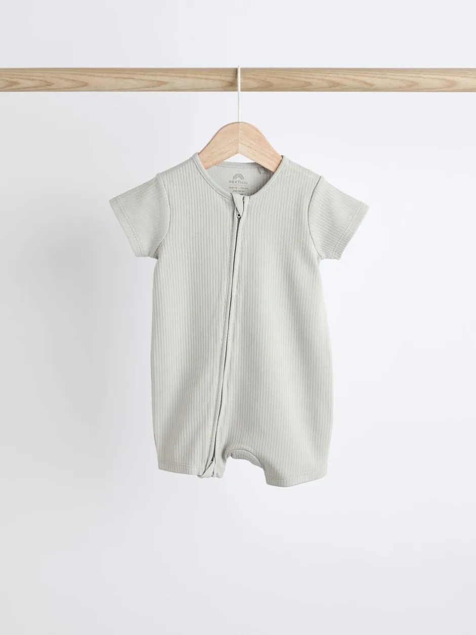 Babypakjes En Babypyjama's|Next Blauw - Babyrompertjes van 100% katoen met tweewegrits, 3 stuks (0-3jaar)