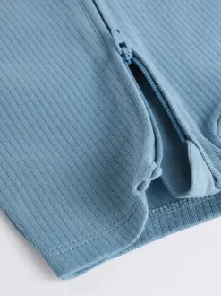 Babypakjes En Babypyjama's|Next Blauw - Babyrompertjes van 100% katoen met tweewegrits, 3 stuks (0-3jaar)