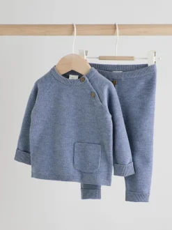 Sets En Combisets|Truien En Breisels*Next - Babyset met gebreide trui en legging (0mnd-2jr) Blauw