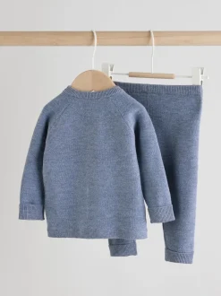 Sets En Combisets|Truien En Breisels*Next - Babyset met gebreide trui en legging (0mnd-2jr) Blauw