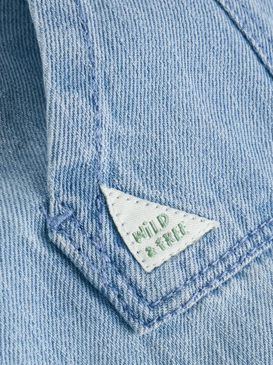 Rompertjes En Tuinbroeken*Next - Babyset van denim bretelbroeken en bodysuit (0 mnd - 2 jr) Blauw