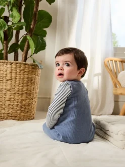Rompertjes En Tuinbroeken|Next - Babyset van tuinbroek en rompertje (0 mnd-2 jr) Blauw