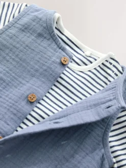 Rompertjes En Tuinbroeken|Next - Babyset van tuinbroek en rompertje (0 mnd-2 jr) Blauw
